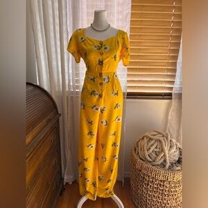 Wild Fable Yellow Floral Jumpsuit